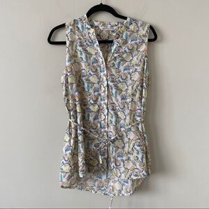 WOOLRICH- Floral Organic Cotton Sleeveless Top